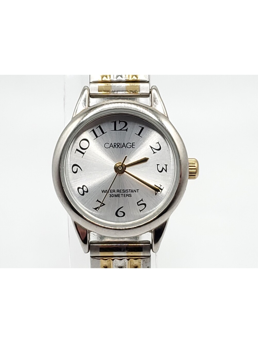Carriage By Timex Quartz Womens Watch New Battery Two-Tone Expandable Band 22mm